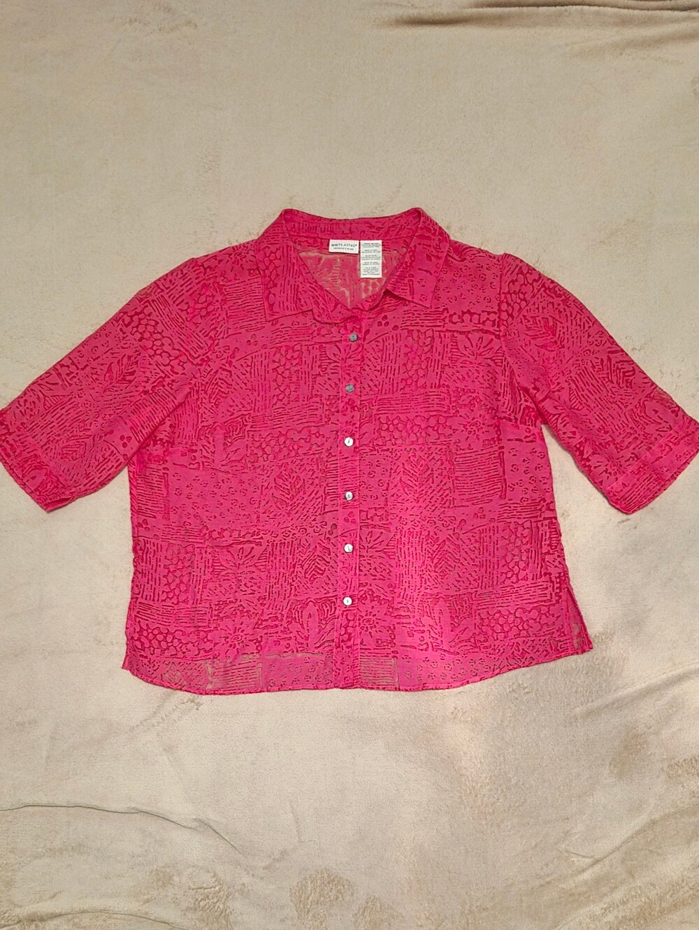 White Stag Sheer Button Up Shirt Size XXL